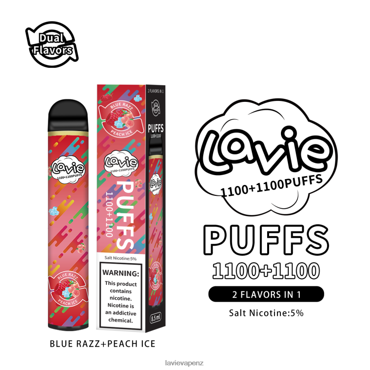 LAVIE BAR Switch 2200 Puffs Blue Razz/Peach Ice - D884D6298 Lavie Vape NZ
