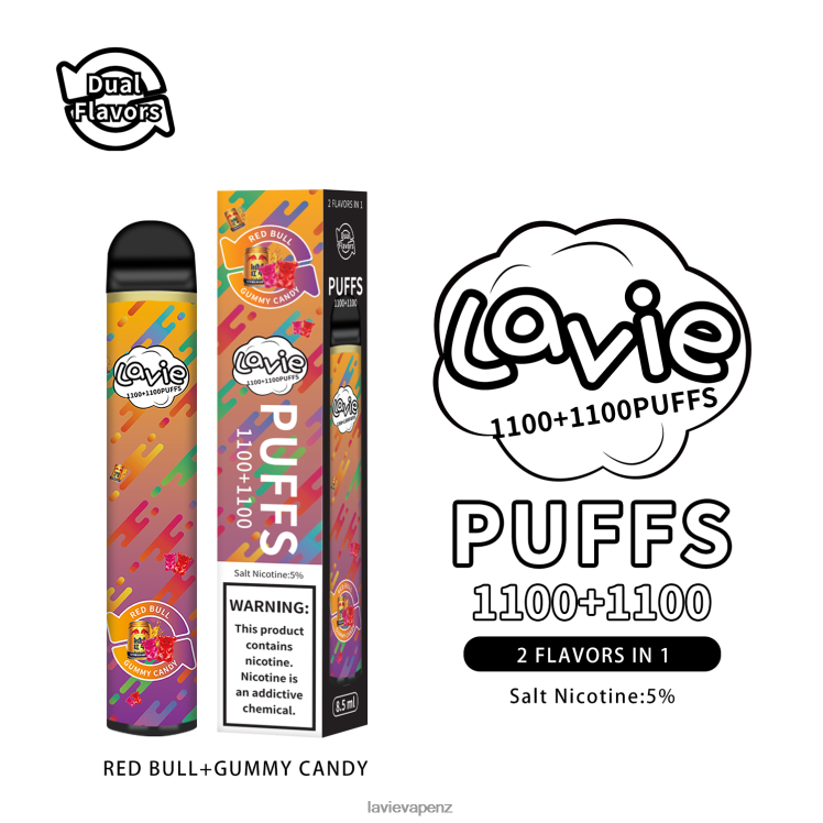 LAVIE BAR Switch 2200 Puffs Red Bull/Gummy Candy - D884D6299 Lavie Vape Wellington
