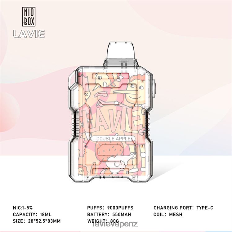 LAVIE NIO BOX 9000 Puffs Double Apple - D884D6195 Lavie Vape Wellington